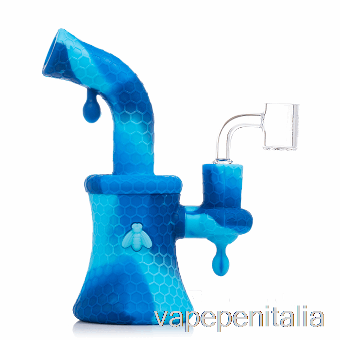 Scatola Vape Mod Stratus Bee Silicone Dab Rig Marmo Blu (blu Baby / Blu)